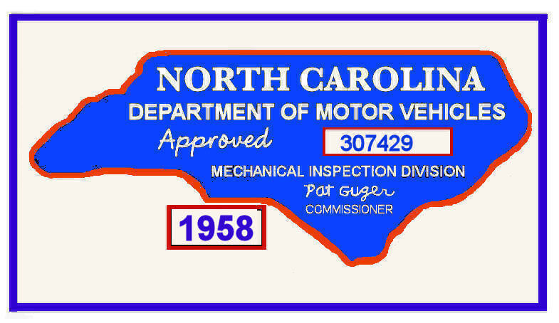 1958 NC Inspection Sticker (Estimate)